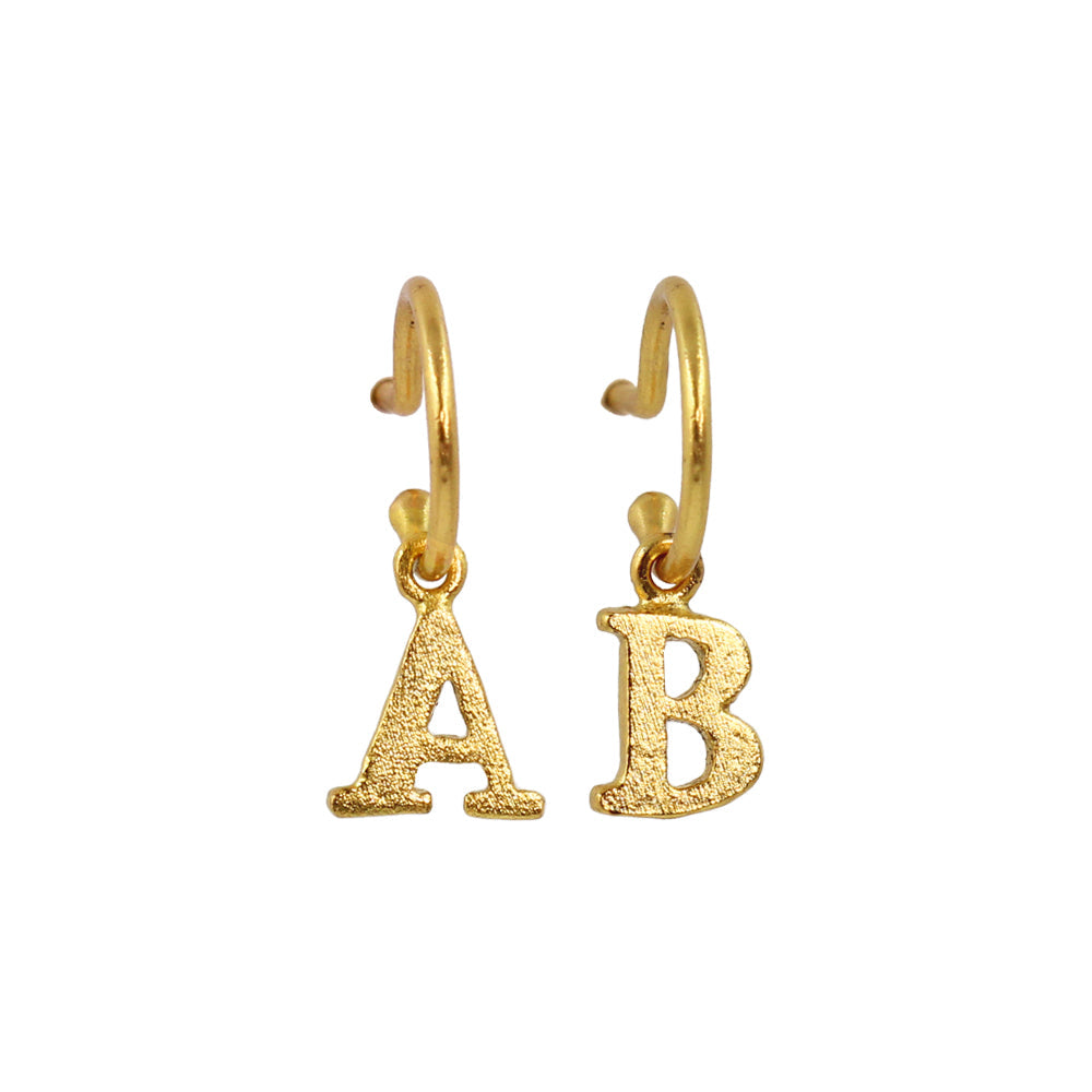 PreOrder Baby Hoops 9mm Letra Gold