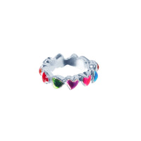 Anillo Steel Hearts Plata