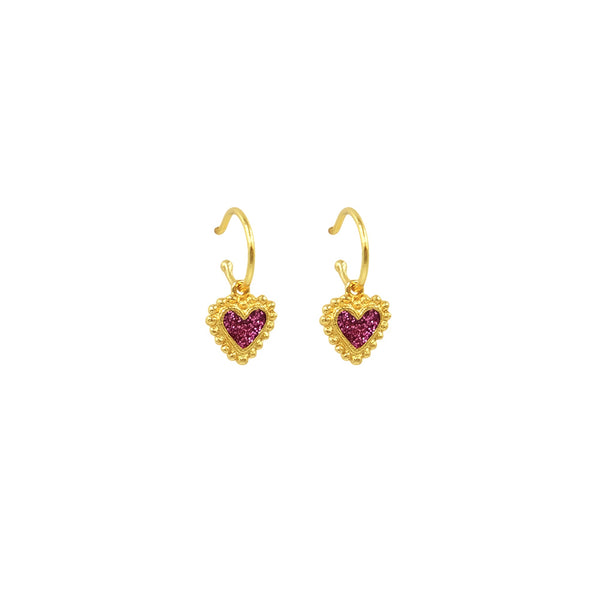 Candongas Baby Beating Hearts Glitter