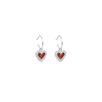 Candongas Baby Beating Hearts Glitter Plata