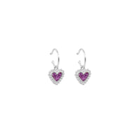 Candongas Baby Beating Hearts Glitter Plata