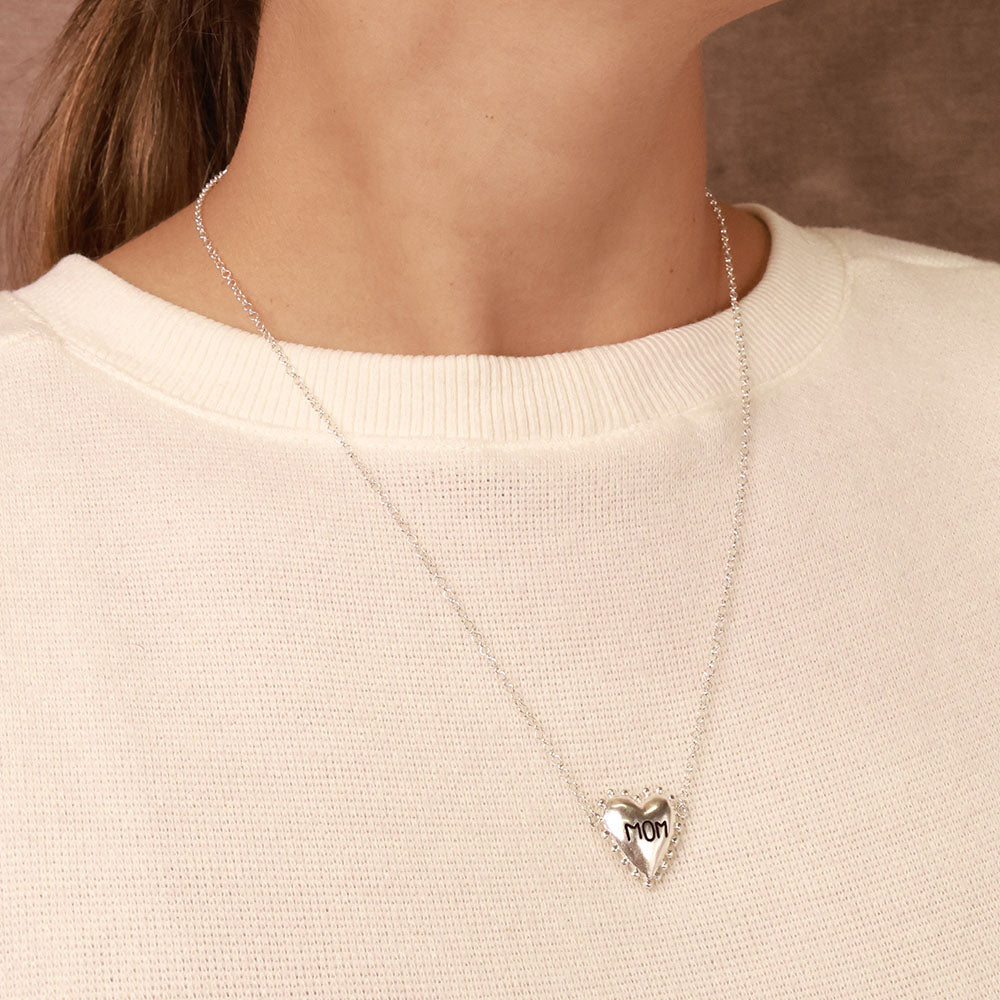 Cadena I Heart You Mom Plata