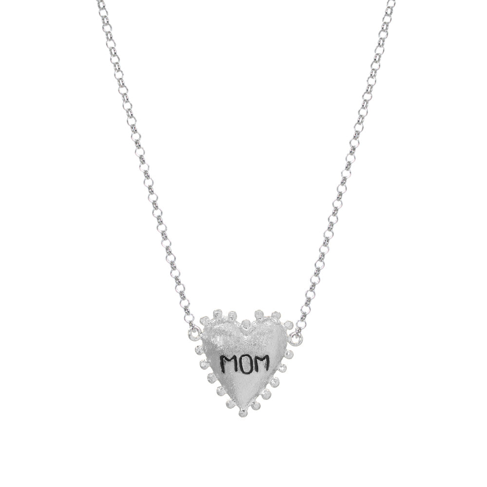 Cadena I Heart You Mom Plata