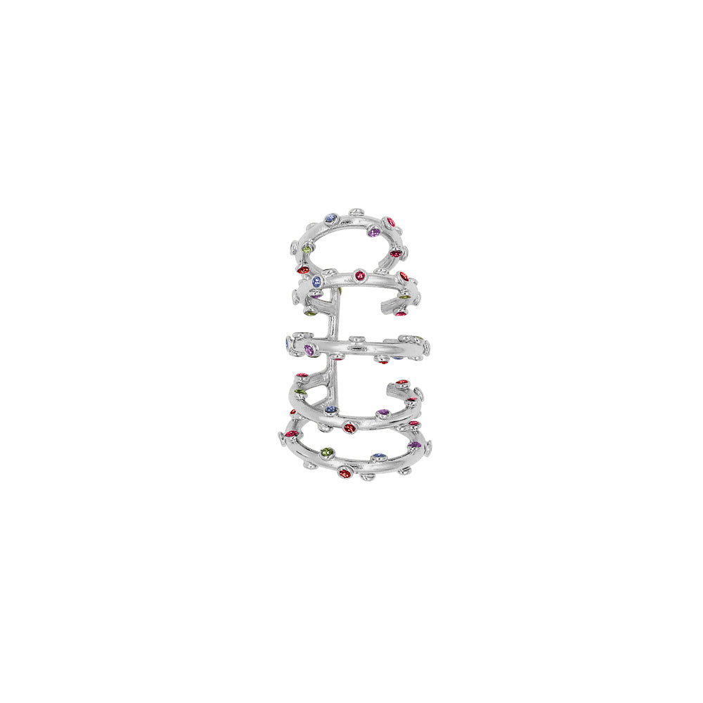 Earcuff Twirl Trufa Glitter Plata