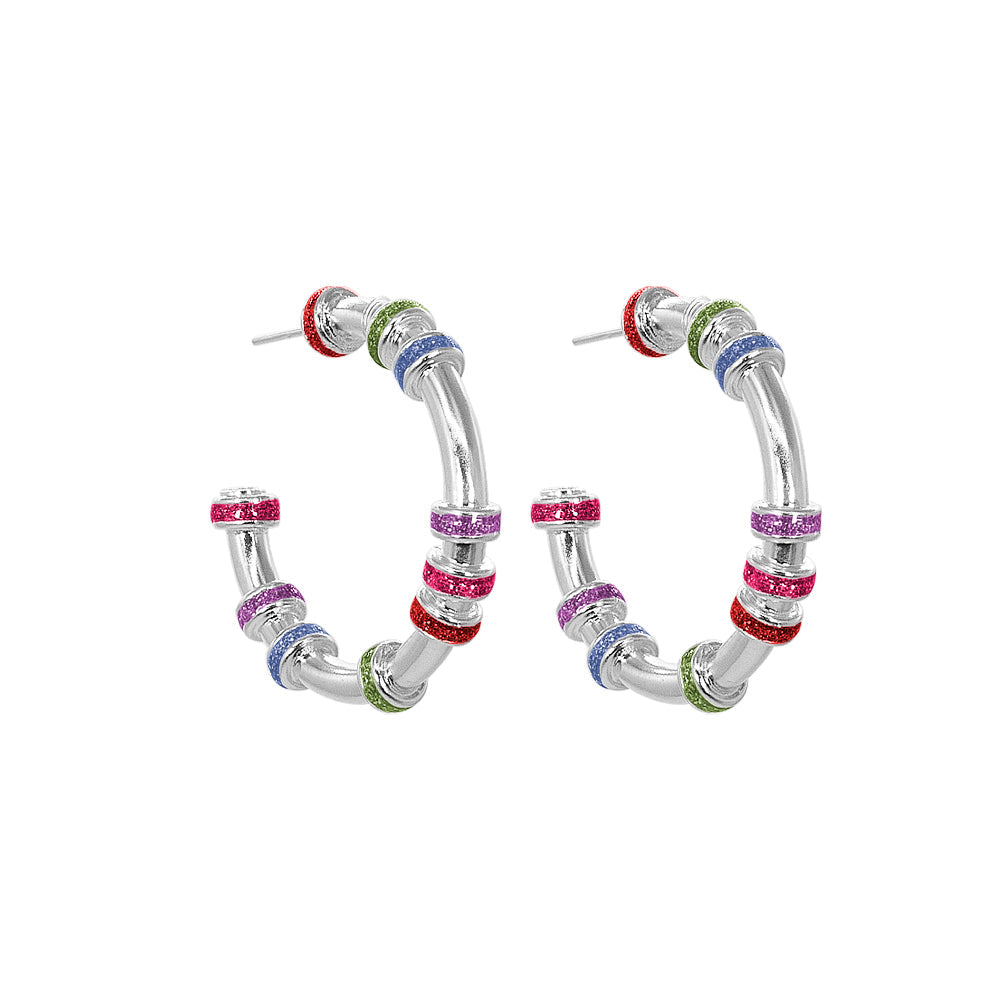 Candongas Mini Glitter Plata