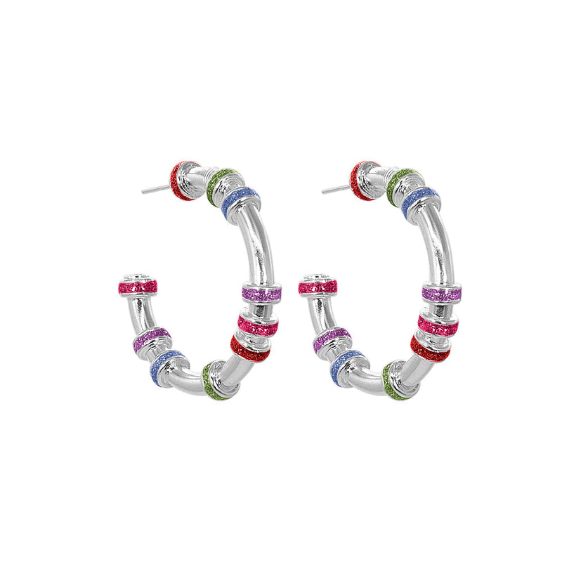 Candongas Mini Glitter Plata