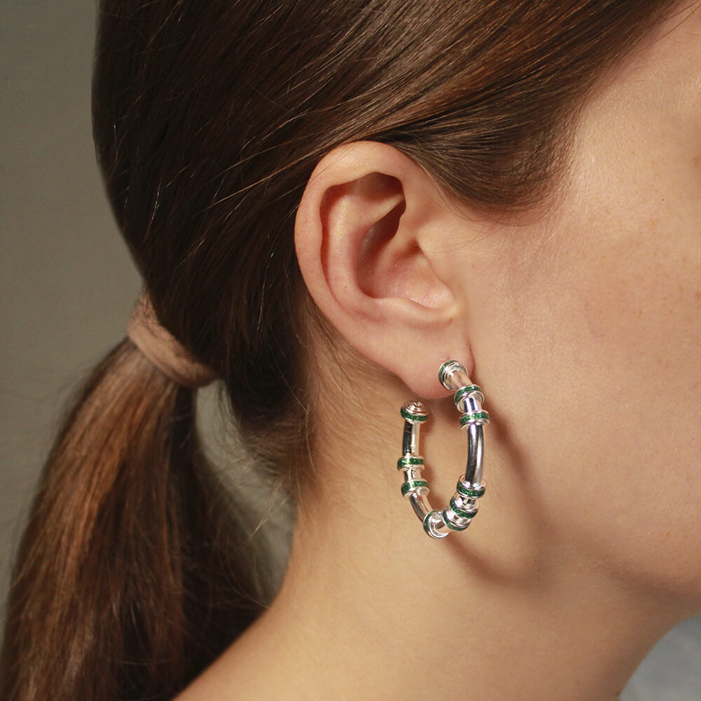 Candongas Mini Glitter Plata