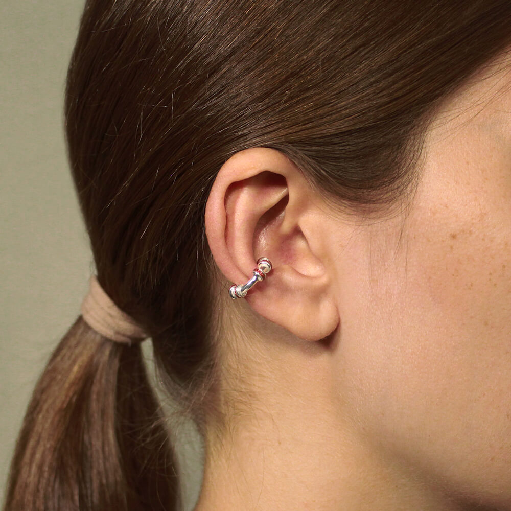 Earcuff Mini Glitter Plata