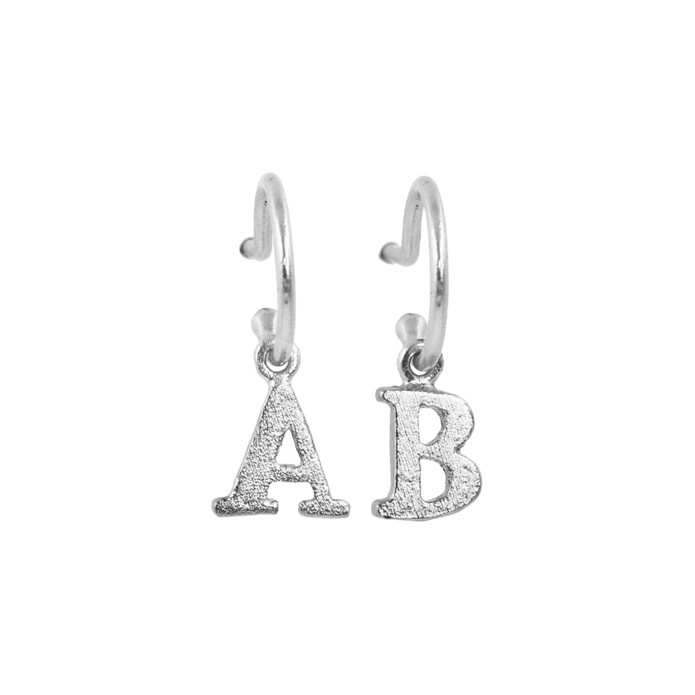 PreOrder Baby Hoops 9mm Letra Plata