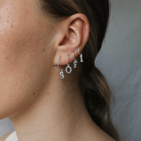 PreOrder Baby Hoops 15mm Letra Plata
