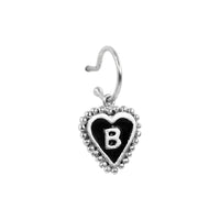 PreOrder Baby Hoops 9mm Letra Heart Plata