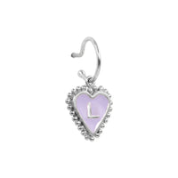 PreOrder Baby Hoops 9mm Letra Heart Plata