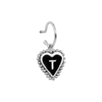 PreOrder Baby Hoops 9mm Letra Heart Plata