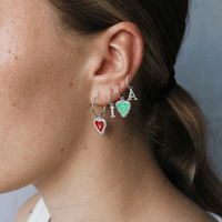 PreOrder Baby Hoops 9mm Letra Heart Plata